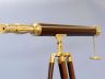 Floor Standing Solid Brass - Leather Harbor Master Telescope 60  - 5