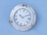 Brushed Nickel Deluxe Class Porthole Clock 12  - 2