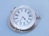 Brushed Nickel Deluxe Class Porthole Clock 15  - 1