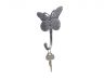 Rustic Silver Cast Iron Butterly Decorative Metal Wall Hook 5 - 3