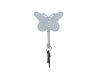 Whitewashed Cast Iron Butterly Decorative Metal Wall Hook 5 - 2