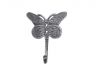 Rustic Silver Cast Iron Butterly Decorative Metal Wall Hook 5 - 5