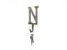 Rustic Gold Cast Iron Letter N Alphabet Wall Hook 6 - 6