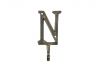 Rustic Gold Cast Iron Letter N Alphabet Wall Hook 6 - 1