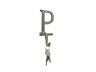 Rustic Gold Cast Iron Letter P Alphabet Wall Hook 6 - 4