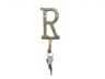Rustic Gold Cast Iron Letter R Alphabet Wall Hook 6 - 5