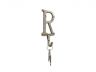 Rustic Gold Cast Iron Letter R Alphabet Wall Hook 6 - 4
