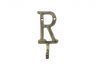 Rustic Gold Cast Iron Letter R Alphabet Wall Hook 6 - 1
