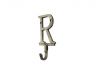 Rustic Gold Cast Iron Letter R Alphabet Wall Hook 6 - 2