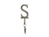 Rustic Gold Cast Iron Letter S Alphabet Wall Hook 6 - 5