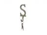 Rustic Gold Cast Iron Letter S Alphabet Wall Hook 6 - 6