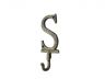 Rustic Gold Cast Iron Letter S Alphabet Wall Hook 6 - 2
