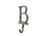 Rustic Gold Cast Iron Letter B Alphabet Wall Hook 6 - 2