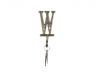 Rustic Gold Cast Iron Letter W Alphabet Wall Hook 6 - 4