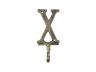 Rustic Gold Cast Iron Letter X Alphabet Wall Hook 6 - 2