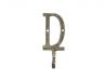 Rustic Gold Cast Iron Letter D Alphabet Wall Hook 6 - 1