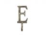 Rustic Gold Cast Iron Letter E Alphabet Wall Hook 6 - 1