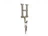 Rustic Gold Cast Iron Letter H Alphabet Wall Hook 6 - 4