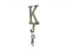 Rustic Gold Cast Iron Letter K Alphabet Wall Hook 6 - 4