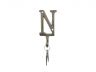 Rustic Gold Cast Iron Letter N Alphabet Wall Hook 6 - 5