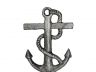 Rustic Silver Cast Iron Anchor With Rope Hand Bell 6 - 1