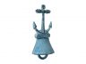 Rustic Dark Blue Whitewashed Cast Iron Anchor Hand Bell 5 - 6