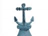 Rustic Dark Blue Whitewashed Cast Iron Anchor Hand Bell 5 - 5