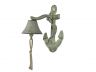 Rustic Whitewashed Cast Iron Wall Mounted Anchor Bell 8 - 1