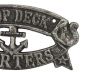 Antique Silver Cast Iron Poop Deck Quarters Sign 8 - 4