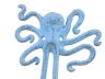 Rustic Dark Blue Whitewashed Cast Iron Decorative Wall Mounted Octopus Hooks 6 - 1