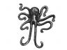 Antique Silver Cast Iron Decorative Wall Mounted Octopus Hooks 6 - 3