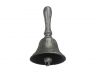 Rustic Silver Cast Iron Hand Bell 7 - 4