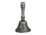 Rustic Silver Cast Iron Hand Bell 7 - 2