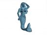Rustic Dark Blue Whitewashed Cast Iron Mermaid Hook 6 - 2