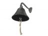 Rustic Silver Cast Iron Hanging Ships Bell 6 - 1