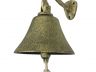Rustic Gold Cast Iron Hanging Ships Bell 6 - 3