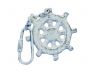 Whitewashed Cast Iron Ship Wheel Key Chain 5 - 2