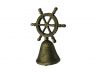 Rustic Gold Cast Iron Ship Wheel Hand Bell 6 - 4