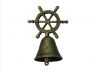 Rustic Gold Cast Iron Ship Wheel Hand Bell 6 - 5