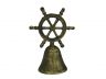 Rustic Gold Cast Iron Ship Wheel Hand Bell 6 - 6