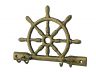 Rustic Gold Cast Iron Ship Wheel with Hooks 8 - 3