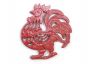 Rustic Red Cast Iron Rooster Shaped Trivet 8 - 3