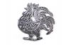 Rustic Silver Cast Iron Rooster Shaped Trivet 8 - 1