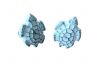 Dark Blue Whitewashed Cast Iron Turtle Decorative Napkin Ring 4 - set of 2 - 4
