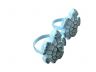 Dark Blue Whitewashed Cast Iron Turtle Decorative Napkin Ring 4 - set of 2 - 1