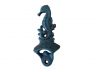 Seaworn Blue Cast Iron Wall Mounted Seahorse Bottle Opener 6 - 2