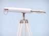 Floor Standing Chrome - White Leather Harbor Master Telescope 50 - 8