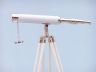 Floor Standing Chrome - White Leather Harbor Master Telescope 50 - 7