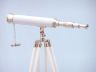Floor Standing Chrome - White Leather Harbor Master Telescope 50 - 6