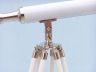Floor Standing Chrome - White Leather Harbor Master Telescope 50 - 5